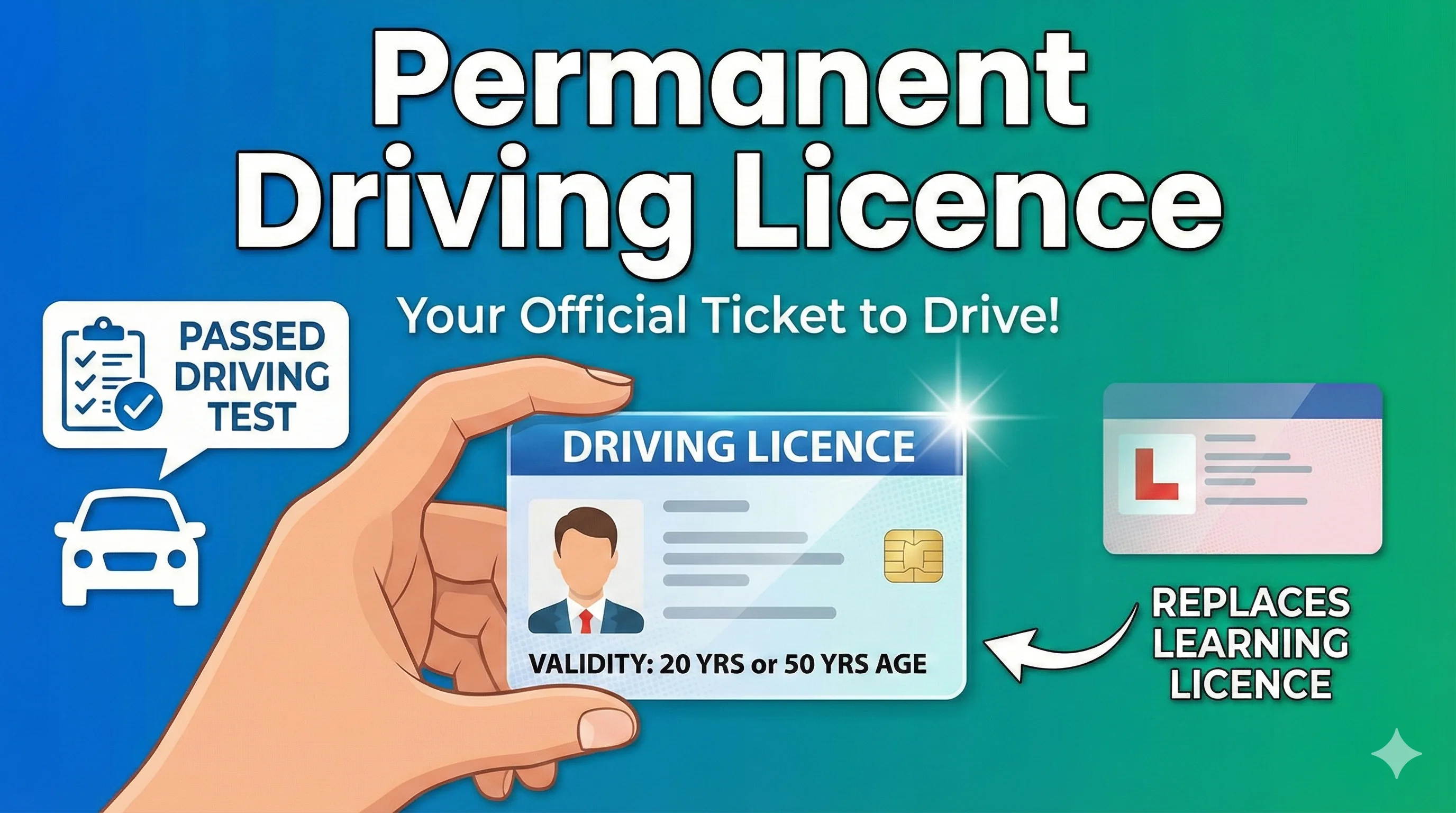 Permanent driving licence visual