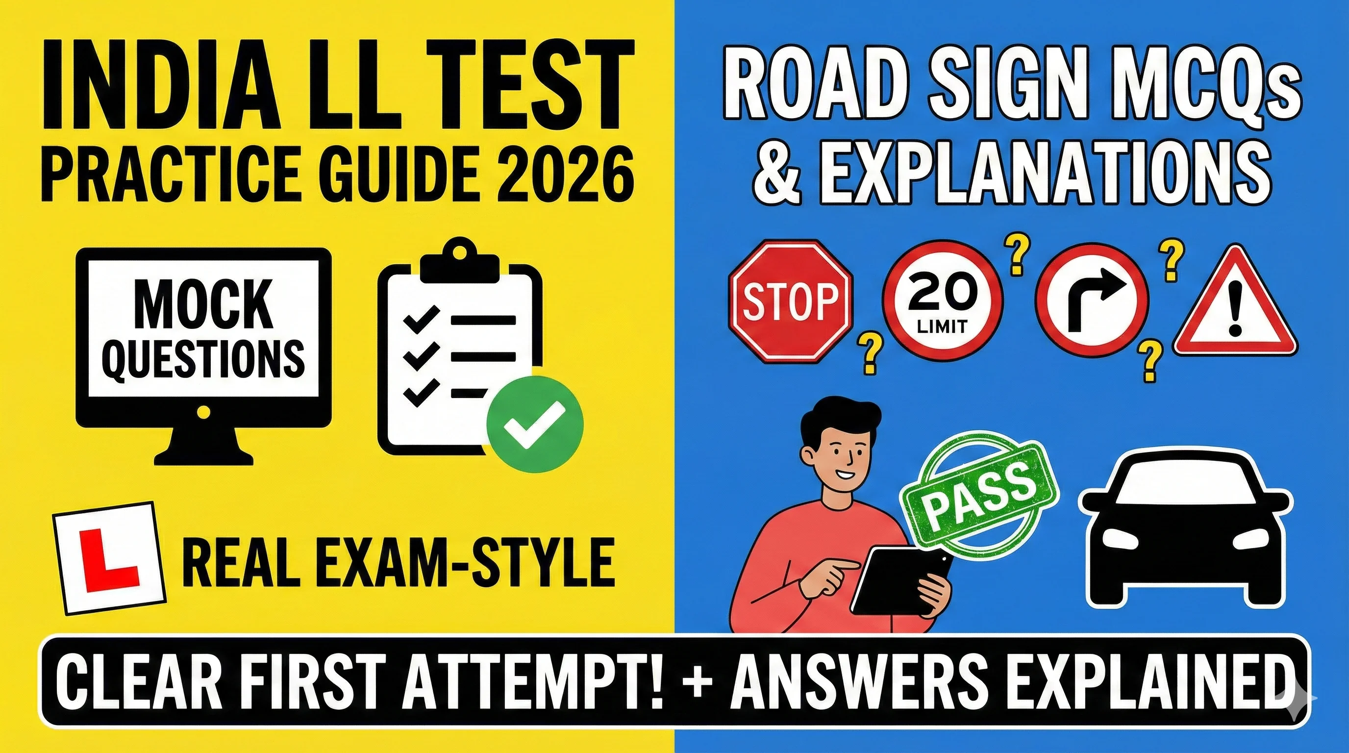Learning Licence Test Questions 2026 - MCQs, Road Signs & Answers